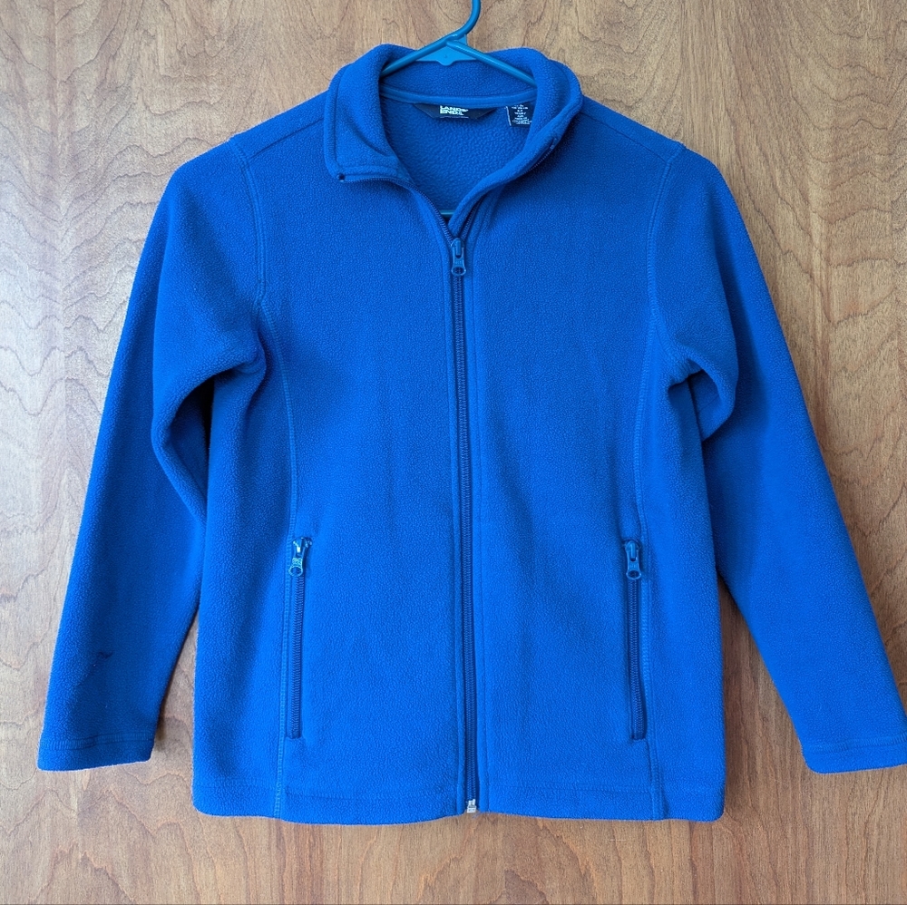 Lands' End Like-New Cobalt Blue Mid-weight Fleece Jacket Small 8-9